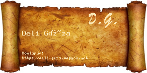 Deli Géza névjegykártya