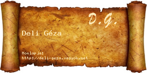 Deli Géza névjegykártya