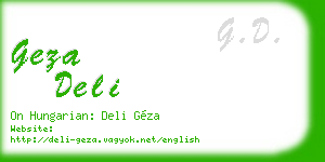 geza deli business card