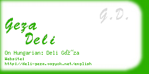 geza deli business card